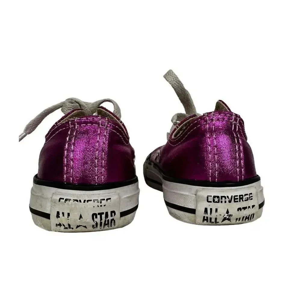 Converse All Star Dark Pink Shiny Sneakers Size 12